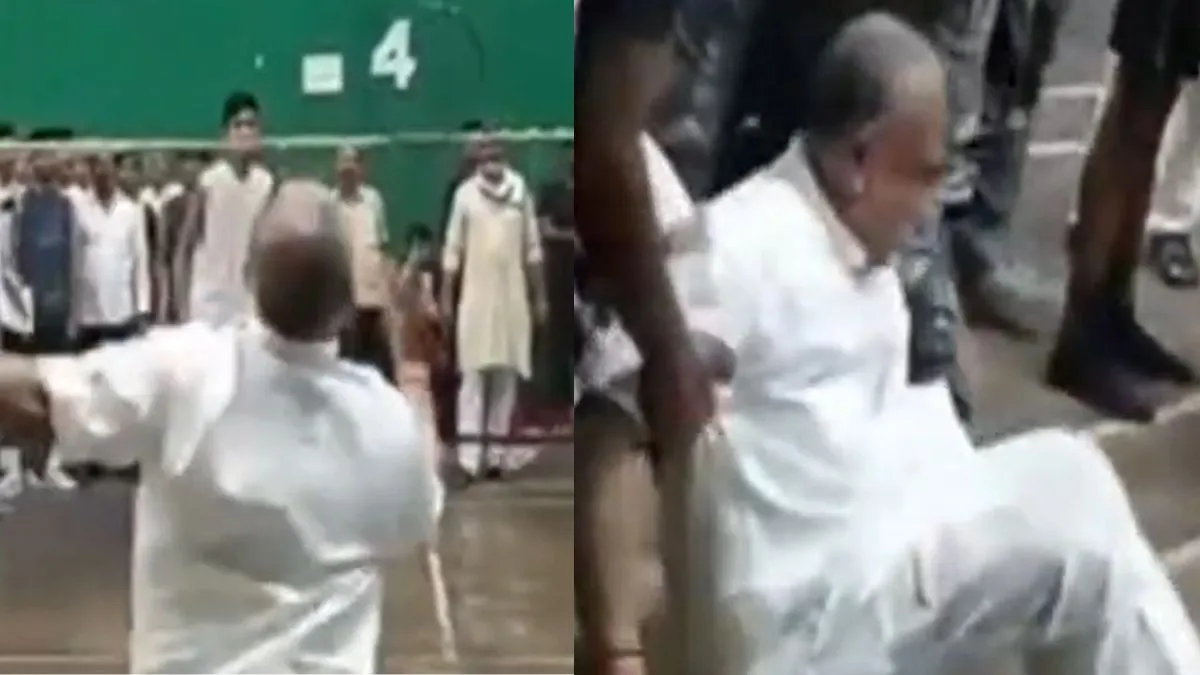 औरंगाबाद में खेल महोत्सव का खउफनाक पल : पूर्व सांसद बैटमिंटन खेलते हुए अचानक गिरे, Video Viral 